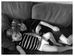 Kanan and Jameson, snuggling on the couch. 