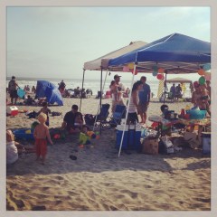 Birthday Party on the beach for our one-year-old friend, Gianni