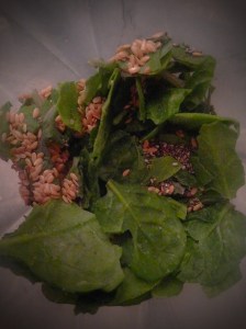 super greens, flax, and chia are great additions to a morning shake