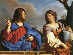 Jesus talks to the woman by the well by Guercino 